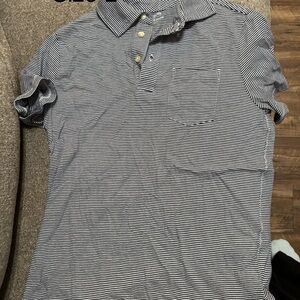 Vineyard Vines Navy and White Striped Polo Shirt